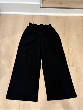 H&M Black Wide-Leg Elastic Waist Kids Pants
